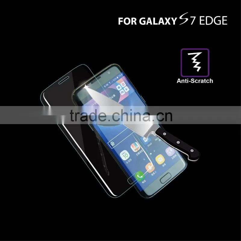 For S7 edge tempered glass screen protector, clear 3D curved full cover glass for s7 edge