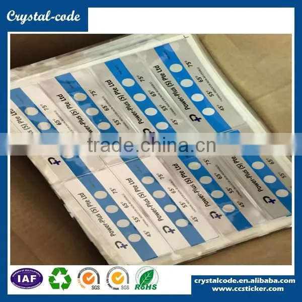 Custom printed temperature and color change sticker label