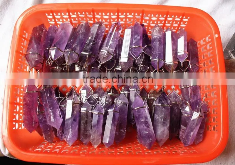 natural amethyst crystal pendants with different sizes