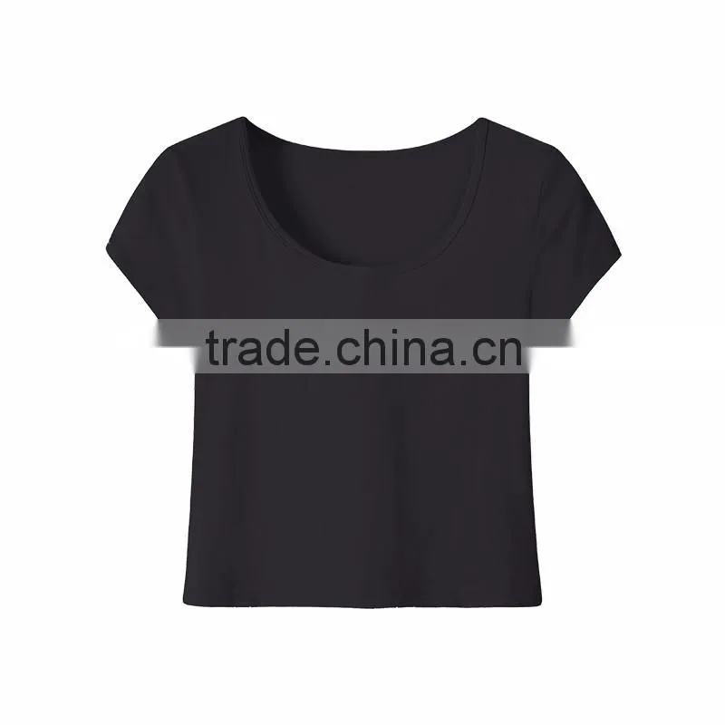 China factory whlesales women clothing blank short sleeve solid colord sexy t-shirt / t shirs /tshirs with soft fabric