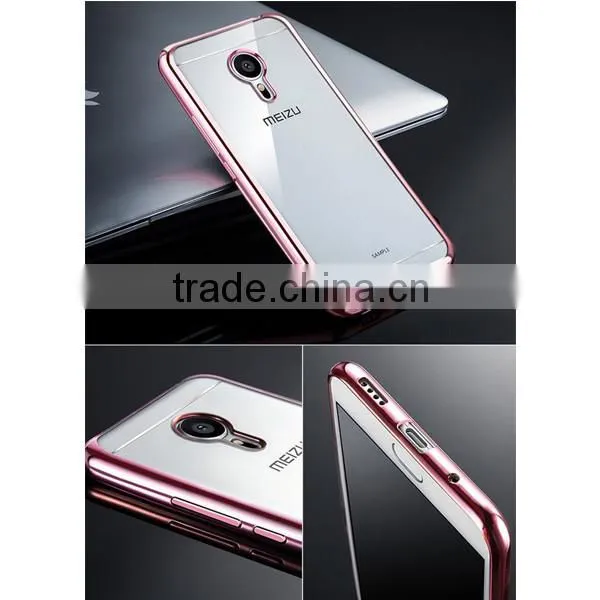 C&T Soft Flexible Ultra Thin Gel TPU Transparent Back Plating Bumper Case Cover for Meizu Pro 5