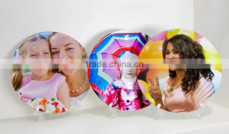 8 Inch Polymer White Plate / Polymer plates/ Plastic plate for printing/ Plate for sublimation/ Good decorated plate