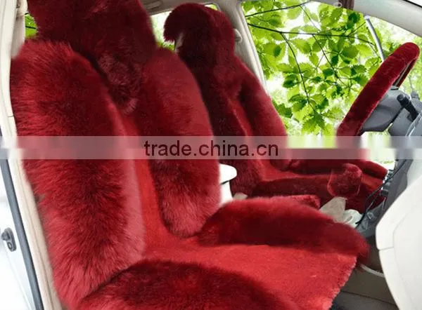 Elegant Purple Sheepskin Fur Car Seat Covers
