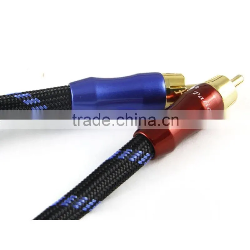 Hifi quality cable 2 RCA male to RCA Male Cables 2RCA to 2RCA 2-Channel Signal C