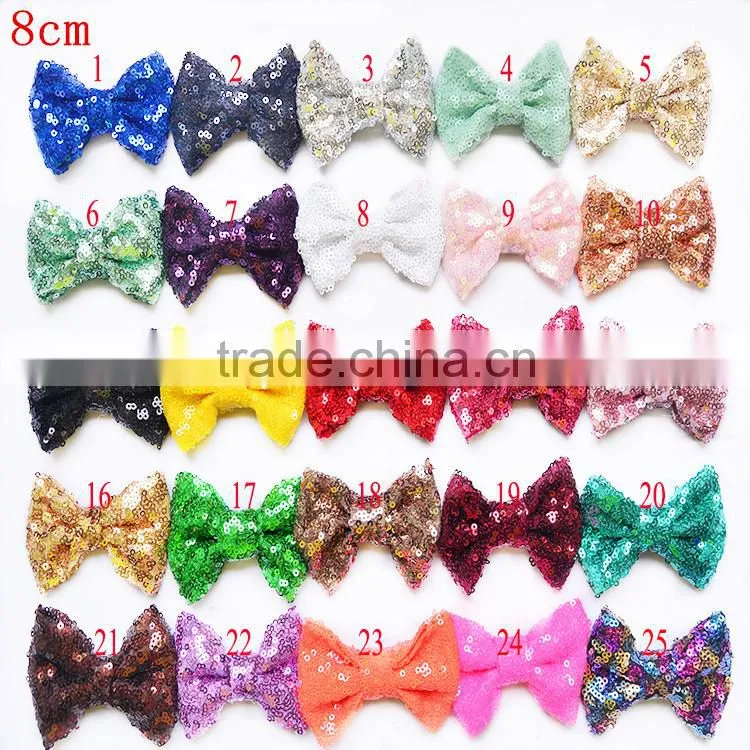 Popular Newborn Baby Headbands with Bows - glitter sequin bow with elastic strip headband