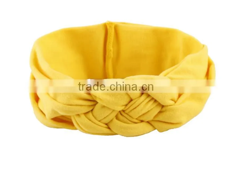 20cm 2016 new children and female baby hair braided cross hair band cotton elastic headband hand knot of peace