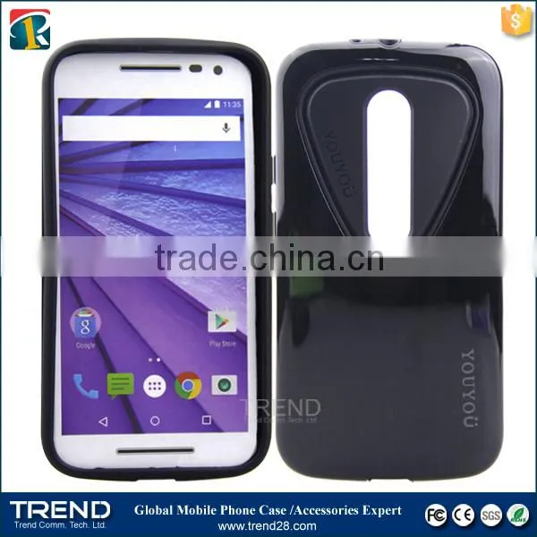 love heart design youyou pc+tpu case for moto G3