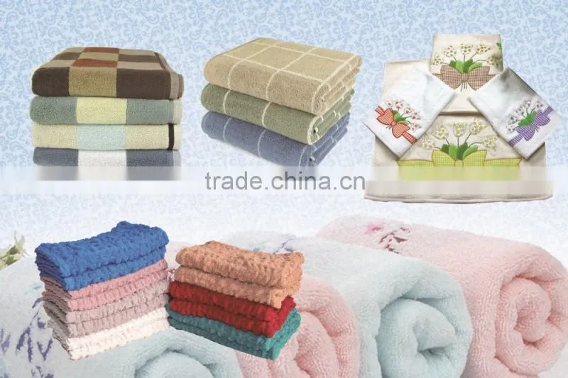 High quality cotton terry towel with lace hly