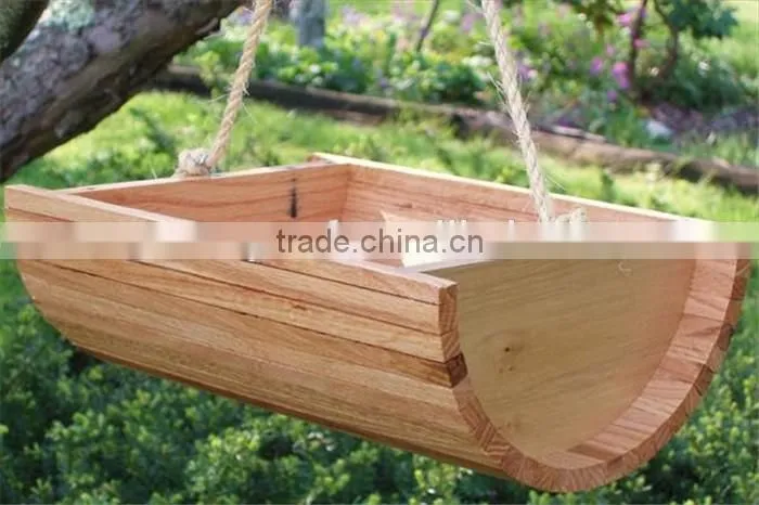 Handmade garden wooden hanging planter