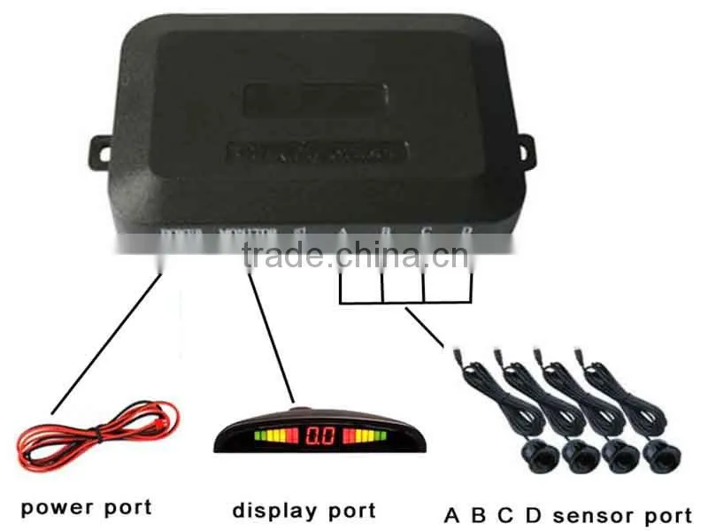 High quality back up led universal car parking sensor with 4 probes for car reversing