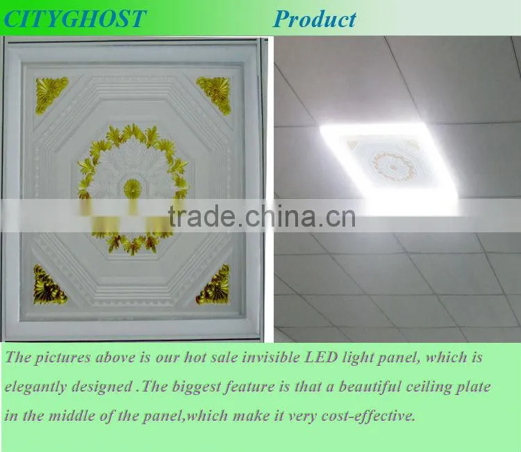 48W invisible flat square panel led ceiling light panel 595*595 with IP44 CE7RoHS