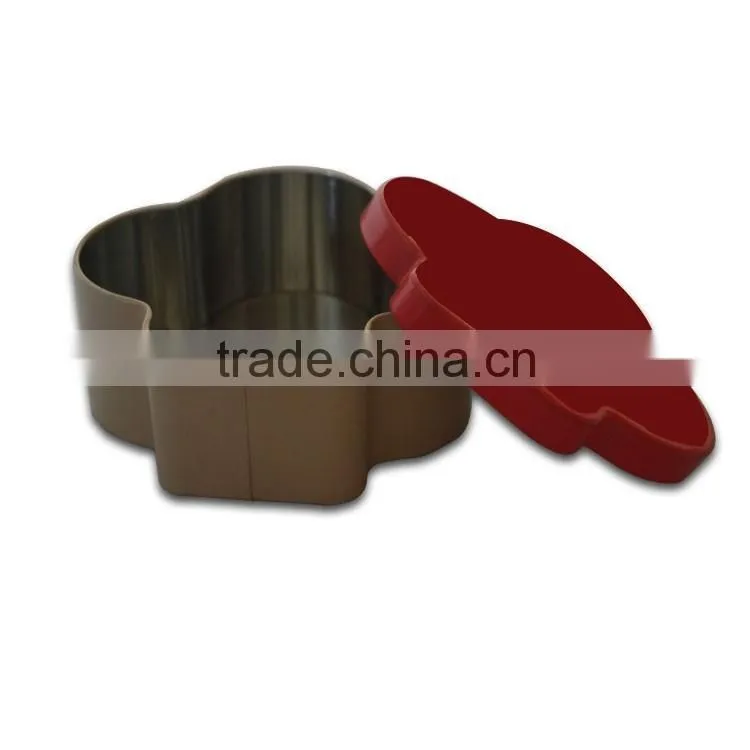flower shaped gift tin packing boxes/metal fiower tin box
