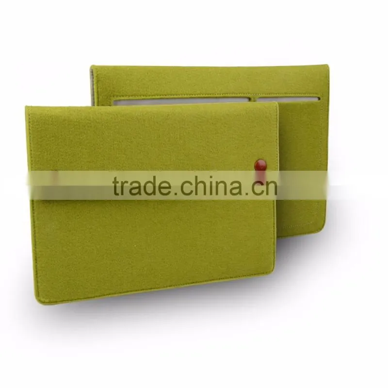 2016 new arrival !!! Fashional wool felt mini/ultra-thin envelope file cover sleeve for ipad with 3 pockets