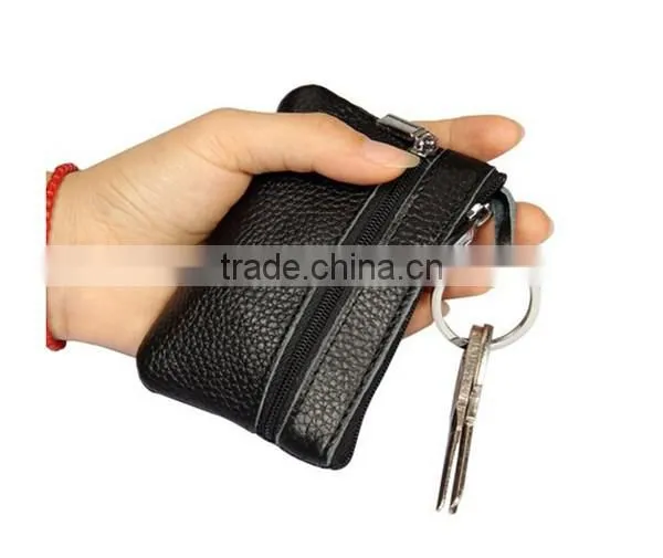 Boshiho Leather Coin Holder Keychain