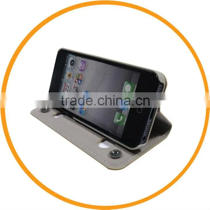 For iPhone 5 5G with Sucker Disc Leather Wallet Flip Stand Holder Case Cover from Dailyetech