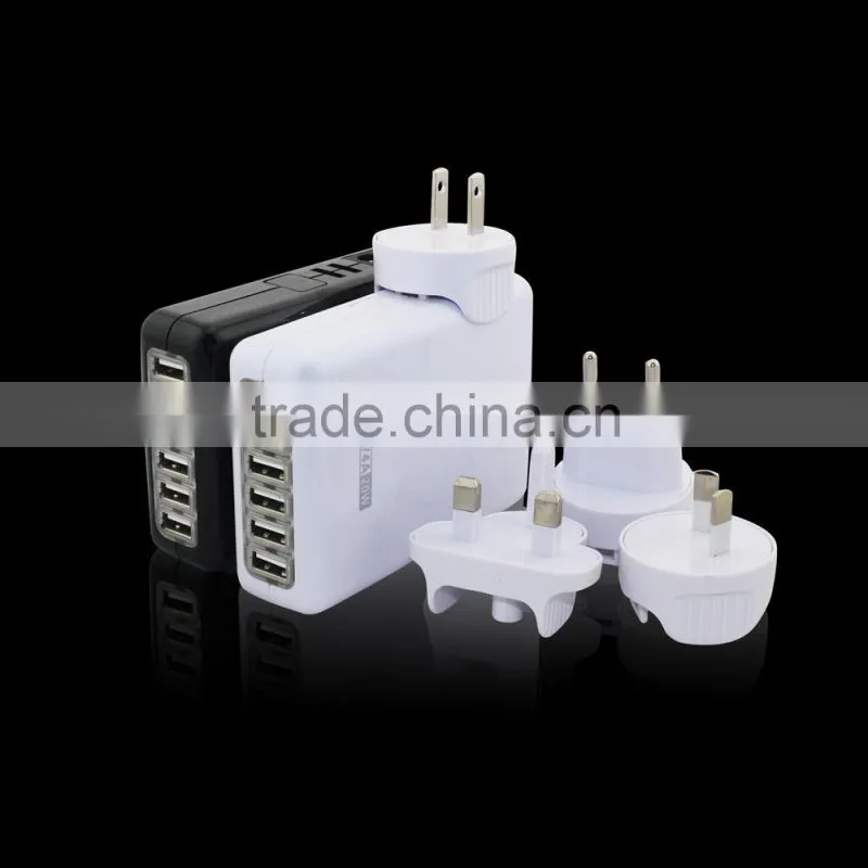 double 6 USB 4000MA UK EU US AU universal multi plug adapter