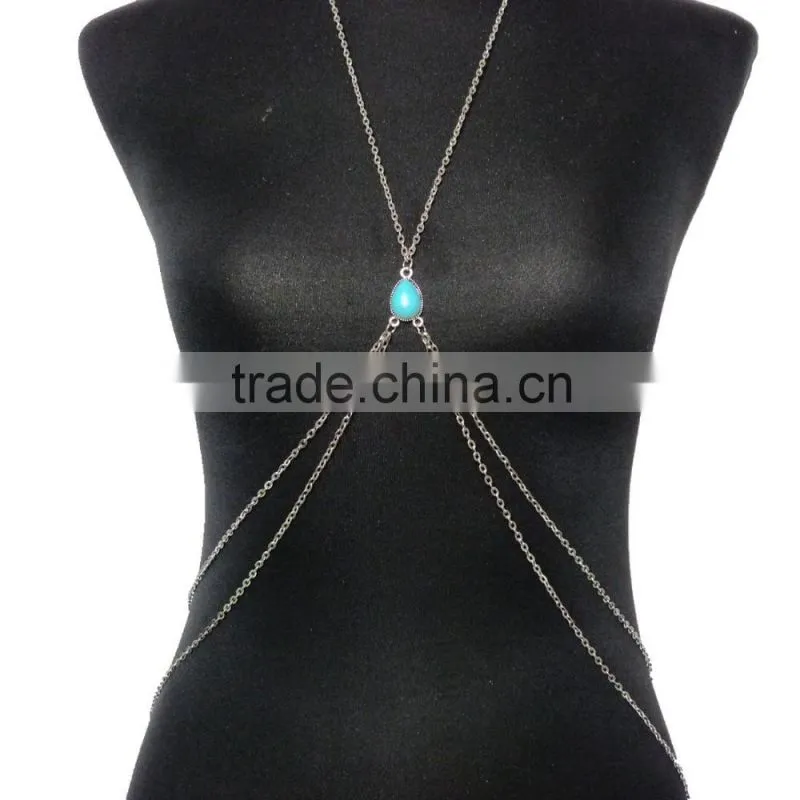 Drops turquoise beach sexy waist chain