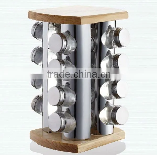 the spinng spices rack with 20 glass pot