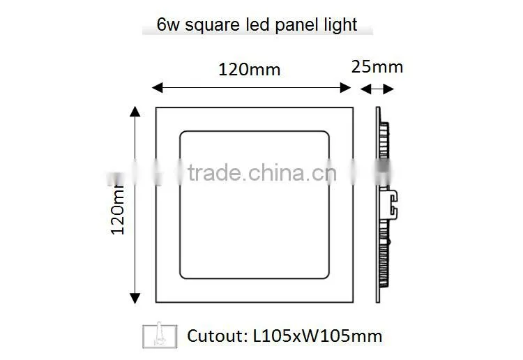 Surface ceiling led light / Square led recessed light / 6w slim led downlight