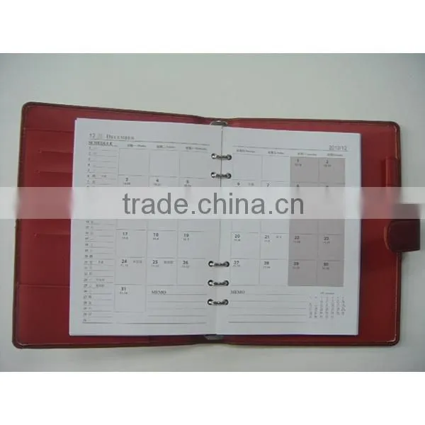 leather refillable ring binder file folder notebook organizer