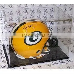 clear acrylic helmet display box mirror back display case
