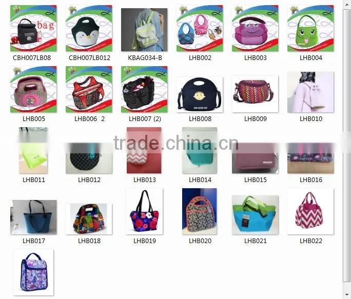 Cartoon animal neoprene kids lunch cooler bag