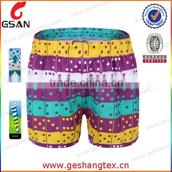 Grid pattern printing popular running shorts