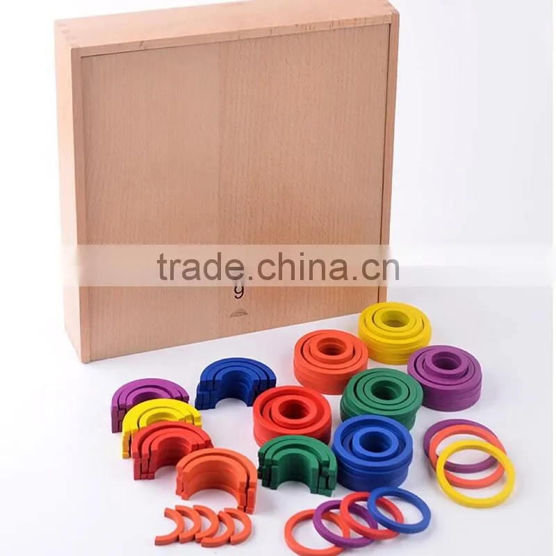 Kids wooden educational toy Froebel set with 15 types teaching AIDS