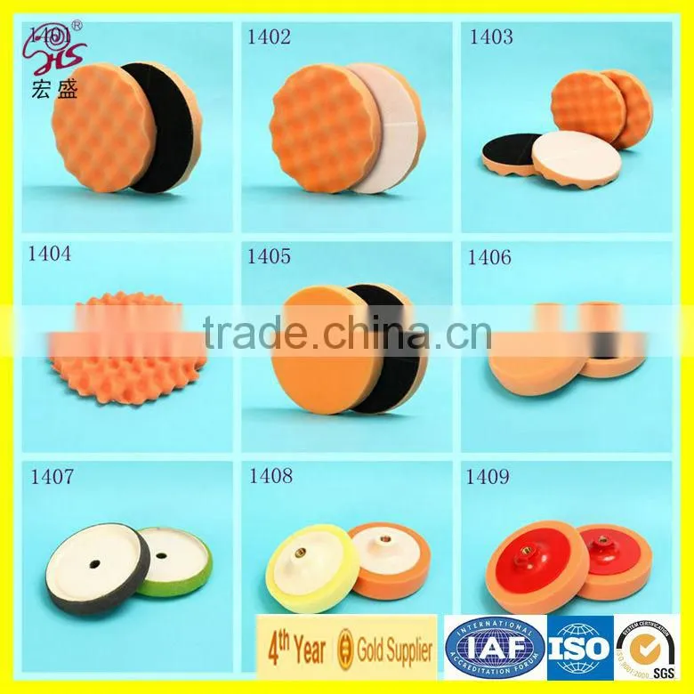 2016 new product Deep Red Sponge Buffing Pad nylon tape Foam Pad high quality