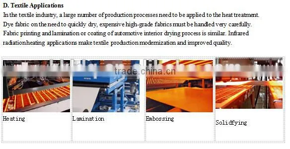 Carbon fiber heater far infrared heating element IR lamp for food baking