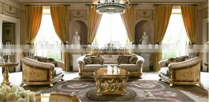 Royal Castle Golden Solid Wood Flower Stand Inlaid Wood Veneer, Noble Wood Carving Flower Rack Living Room Furniture Set