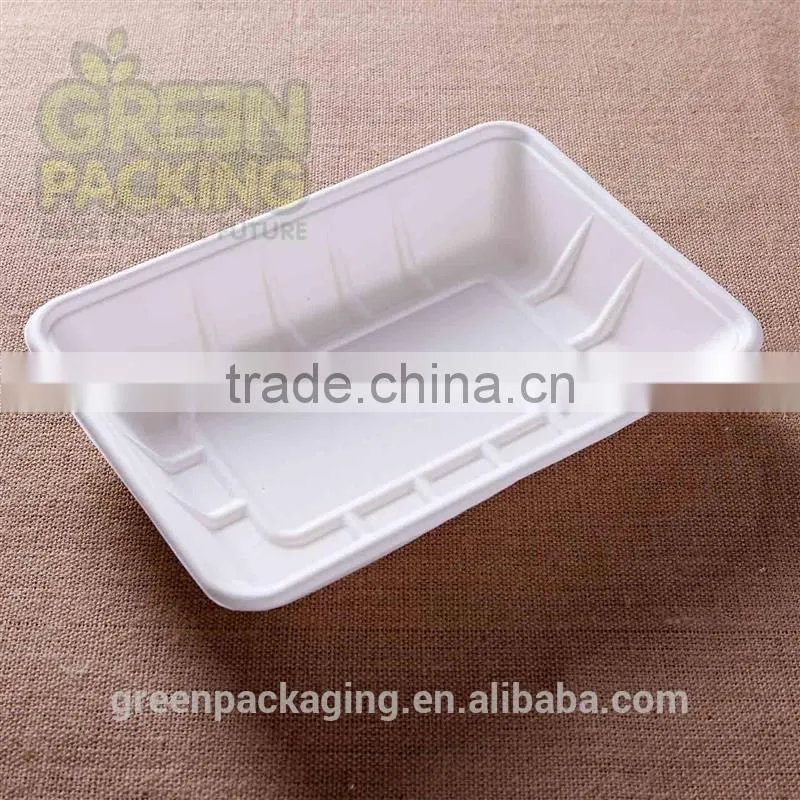 Biodegradable sugarcane rectangular trays 225X138X25mm
