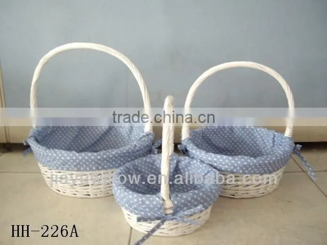 New white willow basket with handle