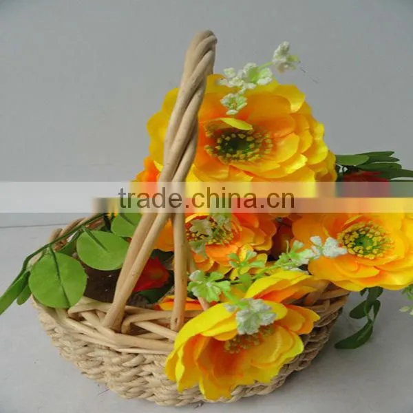 HOT 100%Handmade Natural hanging decorated flower girl baskets
