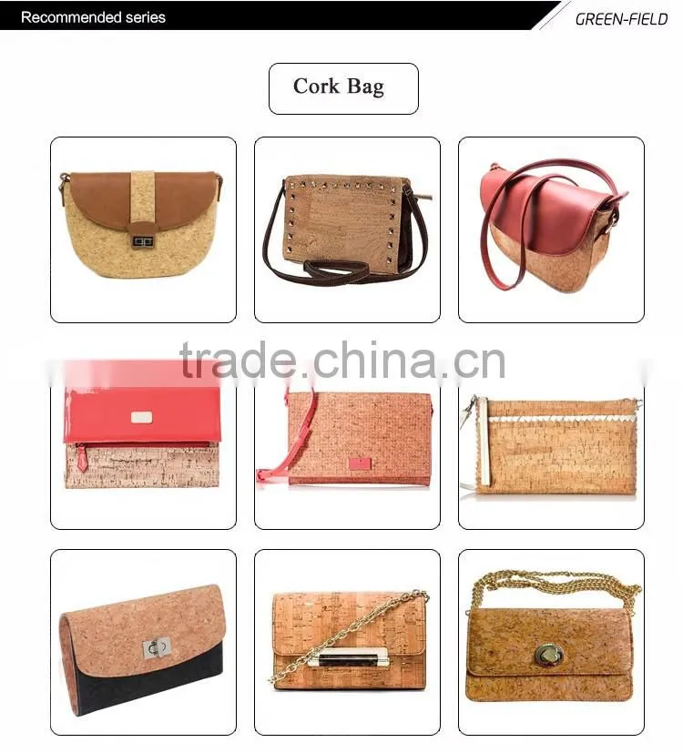 2017 portugal cork handbag ladies women wooden leather clutch bag wholesale