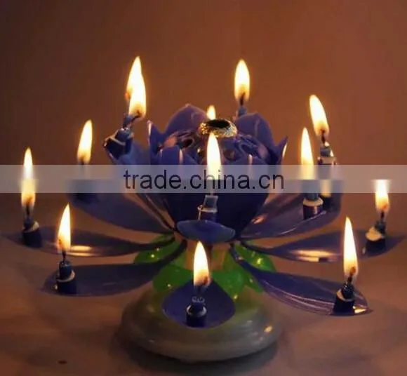 the most popular happy MUSIC birthday Lotus flower candle export in 2015