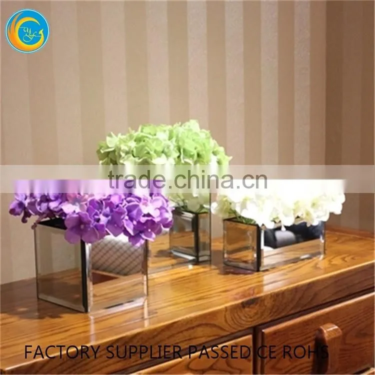 Square antique glass vases glass vase wholesale for homedecoration