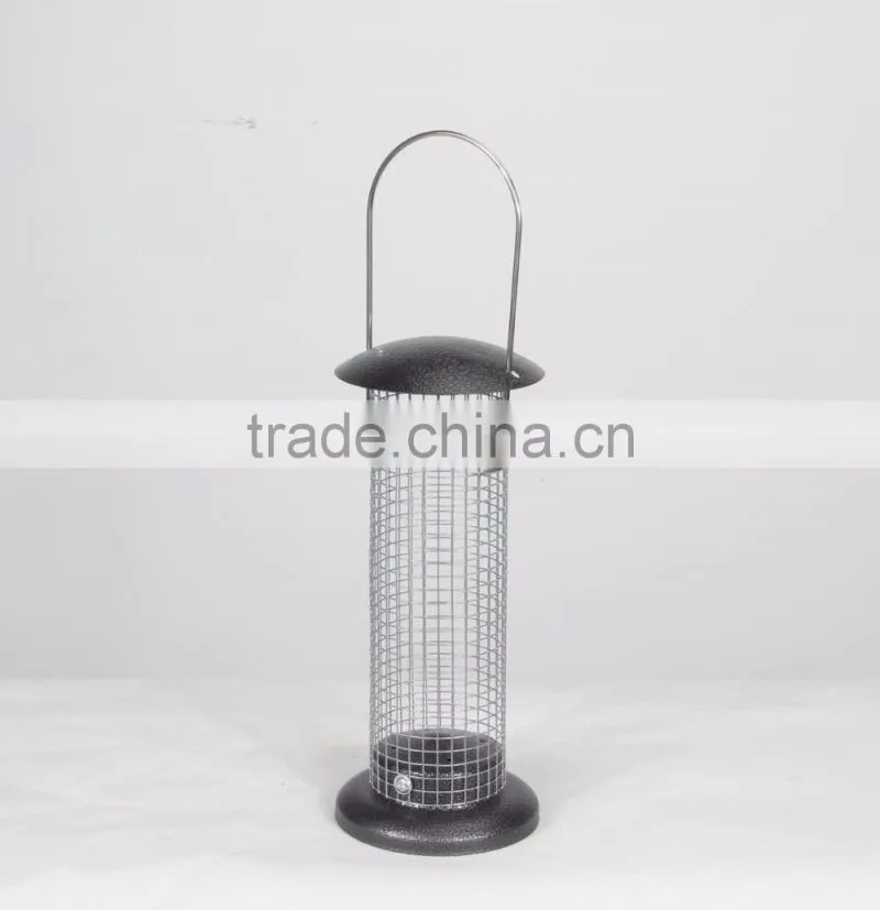 Garden hanging metal mesh bird seed feeder