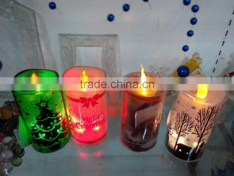 2015 high quality acrylic colorized led candle holders
