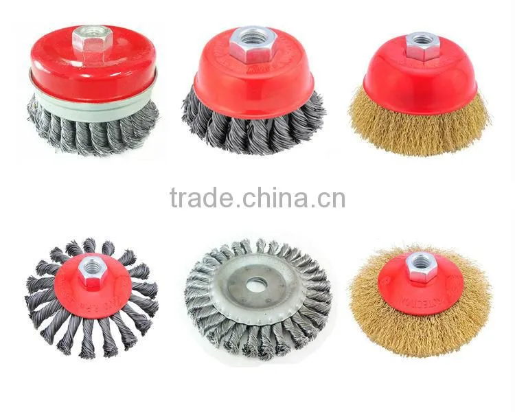 Brass Coated Twist Wire Cup Brush(65mm~150mm)