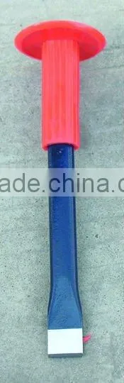 Carbon steel drop forged chisel with rubber handle