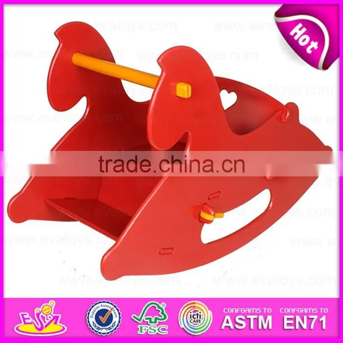 2016 brand new wood rocking horse, kids' rocking horse, lovely wooden rocking horse W16D082A
