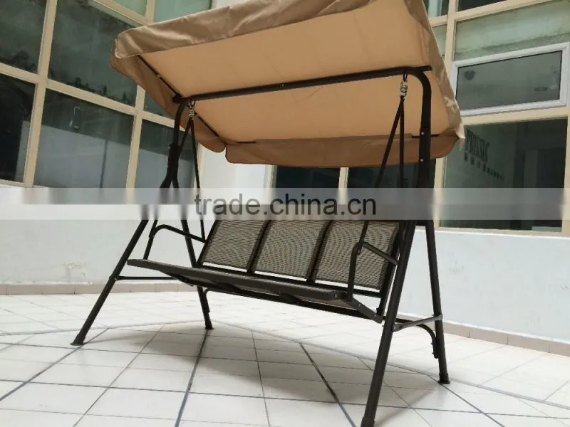 Factory directly supply the customized color 3 people outdoor swing chair for rest for hot sale