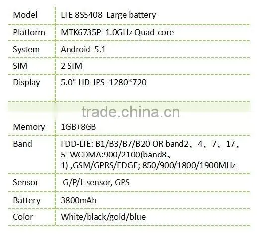LTE8S5408 5.0" high end mobile phone wholesale