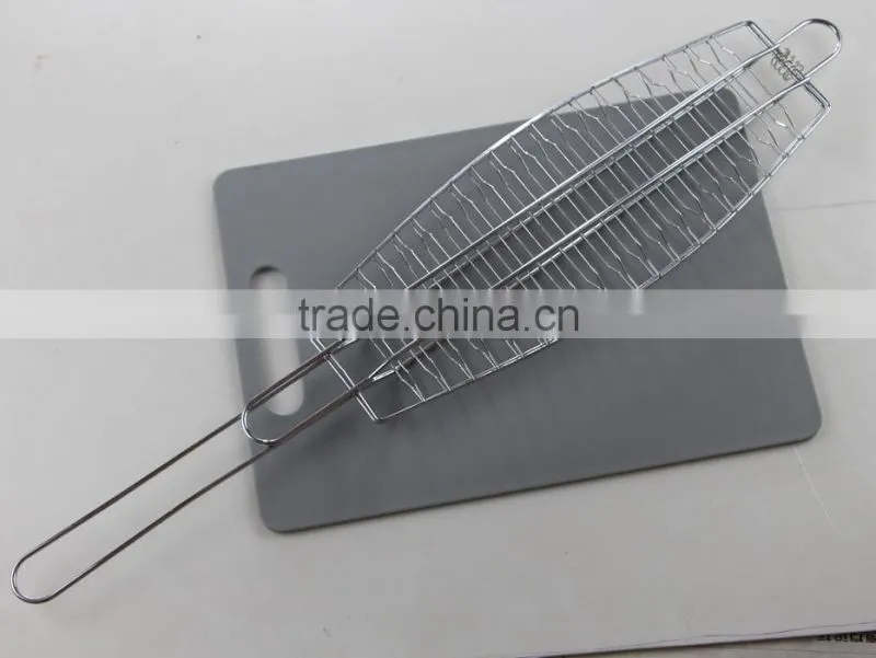 Metal Fish Shape Camping Barbecue Foldable Grill Net