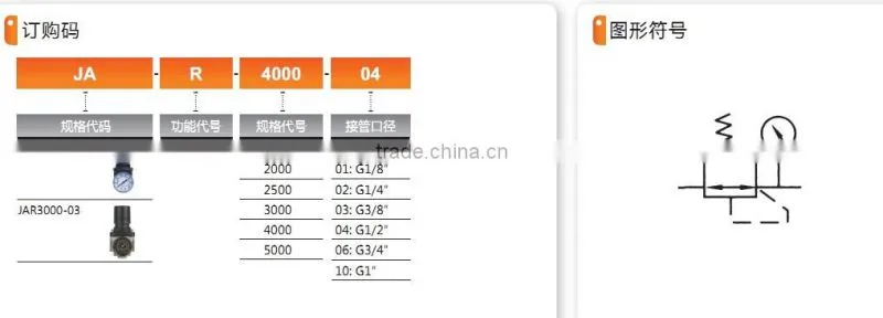 JARseries 1000~5000 Filter Regulator with high quality