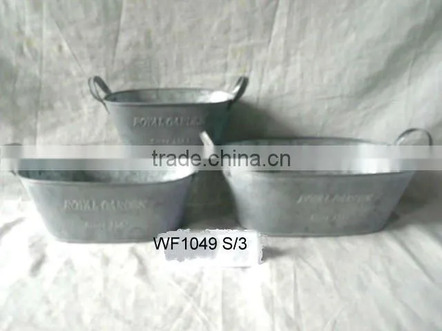tin metal garden flower planter pot WF1026