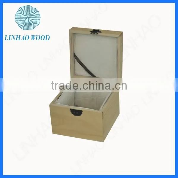 Newest Rectangle Wood Box With Metal Hinge