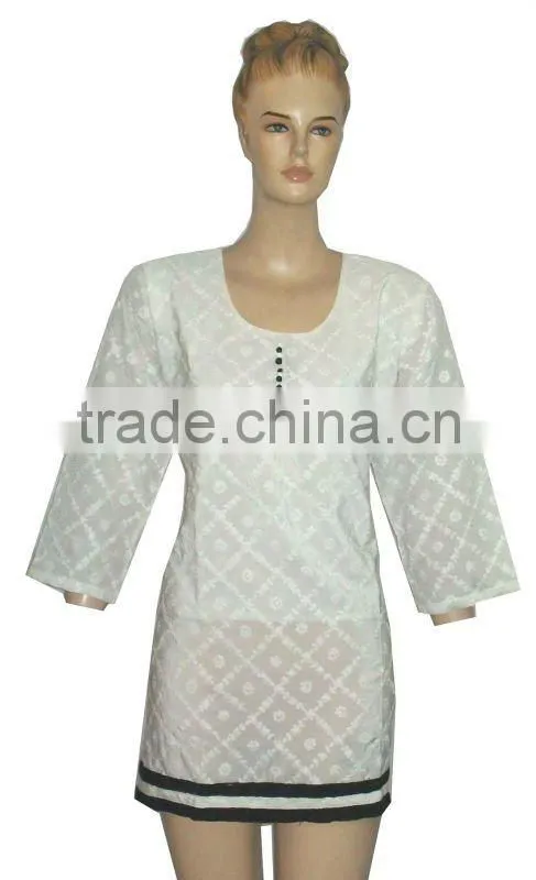 fancy cotton kurtis with embroidery