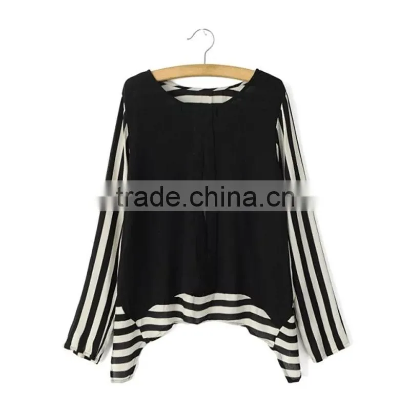 Women's Boat Neck Key Hole Back Long Sleeve Shirt Summer Casual Blouse